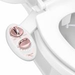 LUXE Bidet NEO 185 - Dual Nozzle, Self-Cleaning, Non-Electric Bidet Attachment for Toilet Seat, Adjustable Water Pressure, Rear & Feminine Wash (Rose Gold)