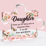 to My Daughter Gifts - Acrylic Puzzle Plaque, Daughter Gifts from Mom, Gifts for Daughter, Daughter Gifts from Dad, Birthday, Christmas, Wedding, Adult Gifts for Daughter, 3.3×3.9 inch.