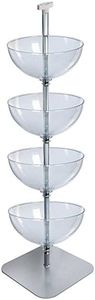 Azar Displays 751604 Product Display Bowls for Retail Stores - Stacked Bowls Floor Standing Mobile Product Display Stand - Produce Merchandisers - 4 Tier Bowl Organizer, "4 tiered 16"" bowl"