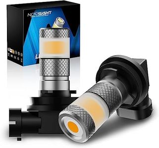 NOVSIGHT 9140/H10/9145 Amber 3000K LED Fog Light Bulbs, 360 Full-Angle Illumination, 50,000 Hours Lifespan, IP68 Waterproof, Easy 5-Min Installation