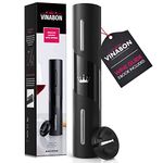 VINABON Battery-Operated Wine Opener - Updated 2026 Electric Wine Bottle Opener with Wine Foil Cutter - One-Click Reusable Automatic Electronic Wine Opener Corkscrew. Includes WineGuide Ebook