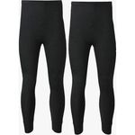 Pack of 2 Men's Thermal Trousers Long Johns Warm Underwear Baselayer, S M L XL XXL Thermals(M,Black)