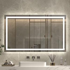 ExBrite 60x 36 Inches LED Bathroom Vanity Mirror,Wall Mounted Mirror, Anti Fog,Dimmable,Dual Lighting Mode,Tempered Glass