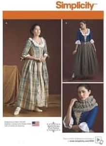 Simplicity 8161 Women's 18th Century Dress Historical Costume Sewing Pattern, Sizes 14-22