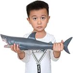 SmilerSmile Simulated Ocean Big Animal, One pc 15Inch Soft Filled Rubber Sea Educational Toys (Great White Shark)