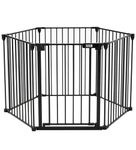 The Fellie Metal Fire Guard Safety Gate, Stair Gate for Dogs & Doorways, 6-Panel Foldable Dog Gate with Automatic Closing, Playpen Safety Barrier Room Divider for Pets/Child/Christmas Tree,74cm Tall