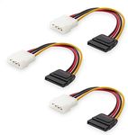 Cable Matters 3-Pack 4 Pin Molex to SATA Power Cable (SATA to Molex) - 15 cm