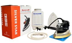 Gemsy Silver Star Steam 1800 Watts 220V Industrial Electric Steam Iron with Teflon Shoes Es-300L, 4.0 L Water Tank