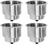 Lttpma 316 Stainless Steel Cup Drink Holder Insert with Drain for Marine Boat RV Camper Kayak (4 PCS)