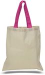Set of 15- Cheap Cotton Tote Bags with Color Handles