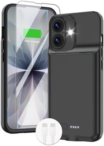 GIN FOXI Battery Case for iPhone 17, Charging Case Charger 8500mAh Ultra-Slim Lightweight Powerful Battery Pack 15W Fast Rechargeable Anti-Fall TPU Juice Box for iPhone 17 (6.3") Black