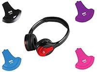 BOSS Audio Systems HP34C Dual Channel Foldable Wireless Headphone, Interchangeable Color Accent Caps