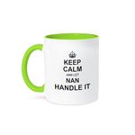 3dRose Mug_233100_7 " Keep Calm and Let Nan Handle It Fun Funny Grandma Grandmother Gift, Ceramic, Green/White