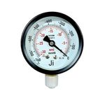 "Ji" Japsin Instrumentation Vacuum Gauge, Dial Size 2 1/2" (63 mm), Range -760 mmHg to 0 with Dual Scale of -30 Inhg to 0, Direct Mounting Bottom Entry, Connection 1/4" BSP (M)