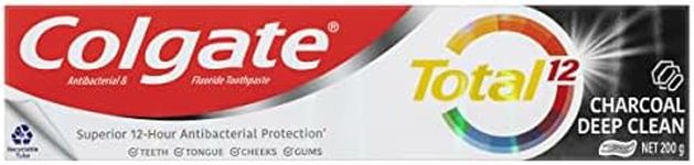 Colgate Total Charcoal Deep Clean Antibacterial Toothpaste, 200g, Whole Mouth Health, Multi Benefit