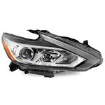 SOCKIR Headlight Assembly Compatible with 2016-2018 Nissan Altima without LED DRL Halogen Headlamp Right Passenger Side