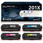 201X Toner Cartridge High Yield CF400X CF401X CF402X CF403X Replacement for HP 201X Toner Color Pro M252dw Color Pro MFP M277dw M274n Printer Ink 4 Pack(Black Cyan Magenta Yellow)