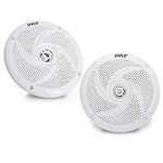 Pyle Marine Speakers - 6.5 Inch 2 Way Waterproof and Weather Resistant Outdoor Audio Stereo Sound System with 240 Watt Power and Low Profile Slim Style - 1 Pair - PLMRS6W (White)