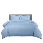 300 Thread Count Stripes Duvet Cover Set 100% Egyptian Cotton with matching pillow). King/California King blue