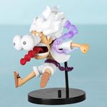 Blue Aura Monkey D Luffy Gear 5 Action Figure Height-11cm Mini Version Figurine for Fans PVC Multicolour Collectible| Luffy Mini Big Eye