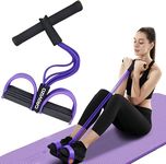 CAGVIZO 4-Tube Exercise Pedal Pull Reducer| Resistance Band Yoga Sports Equipment| Belly Abdomen Waist| Arm Leg Stretching Exercise| Portable Home Gym Sit-ups Device for Men and Women. (Multicolor)