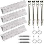 Criditpid Grill Parts Compatible with Kenmore 146.34611410, 146.23678310, 146.46372610, 146.10016510, 146.23673310, Stainless Steel Grill Heat Plates, Burners, Crossover Tubes and Ignitors.