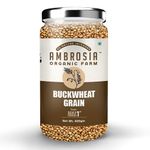 Ambrosia Organic Farm Gluten Free Buckwheat Grains - The Perfect Choice For Healthy & Wholesome Meals|Plant Based High Protein|Grain To Make A Flour/Atta|Make Your Own Bread (400 Gm)