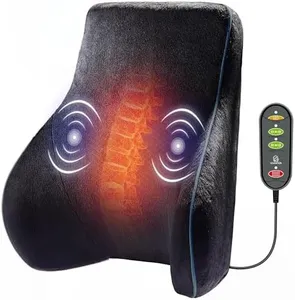 COMFIER Lumbar Support Pillow for Office Chair,Back Support Pillow,Back Massager for Back Pain,3 Massage Modes & 2 Heat Levels Memory Foam,Adjustable Straps Cushion for Car,Office Chair, Recliner