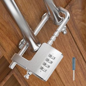 Cabinet Lock with Combination, Gym Locker Lock Code, Adjustable U Shaped Heavy Duty Cabinet Latches Combination Padlock for Locker, Closet, Double Doors, Fences, Luggage Locks