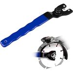 kuou Angle Grinder Adjustable Spanner, Universal 10-52mm Pin Key Wrench Lock-Nut Grinder Wrench with Non-Slip Plastic Coated Grip (Blue Black)