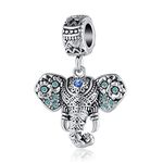 GMXLin Elephant Dangle Charm for Pandora Bracelets Good Luck Animal Bead for Women Sister Mother Daughter Birthday