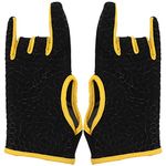 HEALLILY 1 Pair Professional Anti Skid Bowling Gloves Comfortable Bowling Accessories Semi Finger Sports Gloves Mittens for Bowling Size S/M (Yellow)