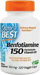 Doctor's Best, Benfotiamine, 150 mg, 120 Vegan Capsules, Soy Free, Gluten-Free