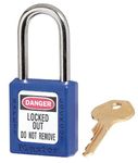 Master Lock 410BLU Lockout Tagout Safety Padlock with Key,Blue