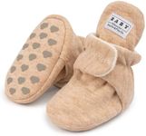 Babelvit Newborn Baby Boy Girl Soft Fleece Booties Stay On Infant Slippers Socks Shoe Non Skid Gripper Toddler First Walkers Winter Ankle Crib Shoes