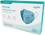 EUROPAPA® 40x FFP2 Fish-Shape And 3D-Shape Masks Respirator Mask 5-Layer Dust Protection Masks Hygienically Individually Packed Body Certified EN149:2001+A1:2009 Face Mask EU2016/425 (Blue)