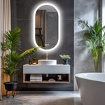 Wisfor Oval LED Bathroom Mirror: 32 x 20 Inch Illuminated Backlit Wall Mirror Dimmable Lighted Vanity Anti-Fog Makeup Mirror, Memory Function (Horizontal/Vertical)