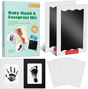 Baby Hand and Footprints, 8 Pcs Large Size Inkless Baby Handprint and Footprint Kit with Photo Frames, Clean Touch Ink Pads, Safe Doesn’t Touch Skin Print Kit Family Keepsake Gifts for Newborn