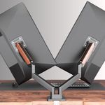 Flowlyf Black Dual Wooden Texture Premium Gas Spring Monitor Arm | 17-32" Screen Monitor VESA Mount | Height Adjustability | 360 Degree Rotation |Easily Hold Upto 8KG Weight Each |2 Way Wire Manager