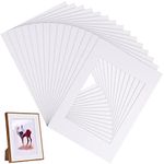 15 Pieces White Picture Mounts, A4 Photo Mounts Frame Mounts Picture Mounts Picture Mats for 8 x 6 inch Image Picture Posters, Paintings, Photo Work