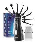 ORACURA® OC200 Dental PRO Smart PLUS Water Flosser® Black, 8 Nozzle Tips, Portable & Rechargeable, Custom 8 Water Pressure Settings, 200ml Tank Capacity, IPX7 Waterproof, 365 Days Warranty