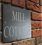 Custom Made Rustic Slate House Name Numbers Plaque 30cm x 25cm. Perfect For Outside On Your Front Door or Wall or On Your Garden Gate. Personalised Handmade Name Plate For Your Home. Including Fixings