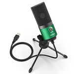 FIFINE USB Microphone for Computer, PC/Laptop Gaming Microphone with Volume Control, Condenser Mic for Streaming, Podcasting, Twitch, Discord, Green - K669G