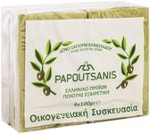 Green Pure Olive Oil Soap Greek Traditional"Papoutsanis" - Pack of 4 x 100g