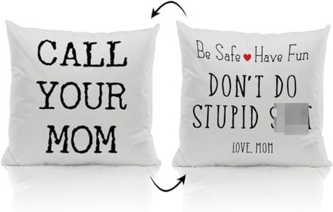Call Your Mom Be Safe Have Fun Don't Do Stupid Love Mom 18''x18''Reversible Throw Pillow Case Decorative Home Bedroom College Dorm Cushion Cover,Sofa Bed Couch Decor,Son Daughter Graduation Gift