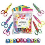 Incraftables 6pcs Decorative Pattern Edge Craft Scissors with 10pcs Small Paper Hole Punch Shapes & 10pcs Colorful Papers. Best for Fun DIY Scrapbooking & Crafting Projects for Kids & Adults.