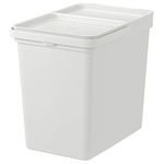 Ikea HALLBAR Bin with Lid, Light Grey color, 22 litters