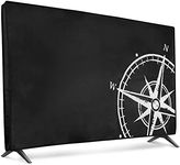 kwmobile Dust Cover for 55" TV - Flat Screen TV Protector - Navigational Compass White/Black