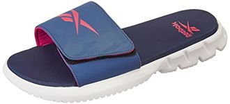 REEBOK Women Textile/Synthetic Rio W slide Swim Slide BATIK BLUE/PROUD PINK UK-4