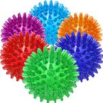 6 PACK - Dog Squeaky Toys 2.6'' Value Set Non-Toxic Dog Squeaky Balls Toss Fetch Toys for Dogs TPR Rubber Puppy Toys Spikey Dog Chew Toys for Small Medium Dogs Pet Toys for Puppy (6 Pack Spiky Ball)